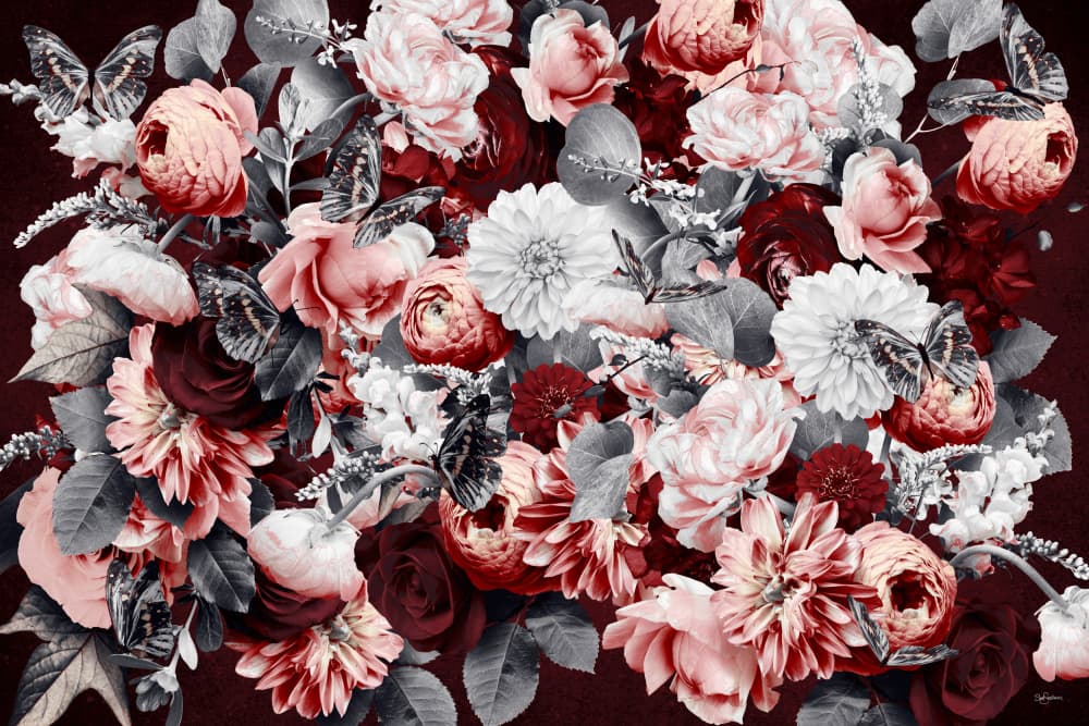 Dark Floral Bouquet by Sue Skellern — canvas wall art
