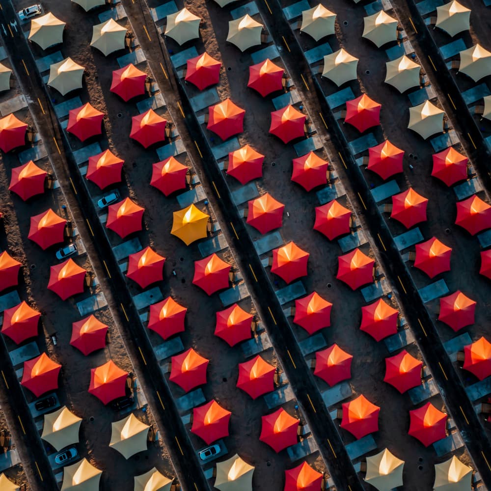 Colorful Tent City by Irene Wu — canvas wall art