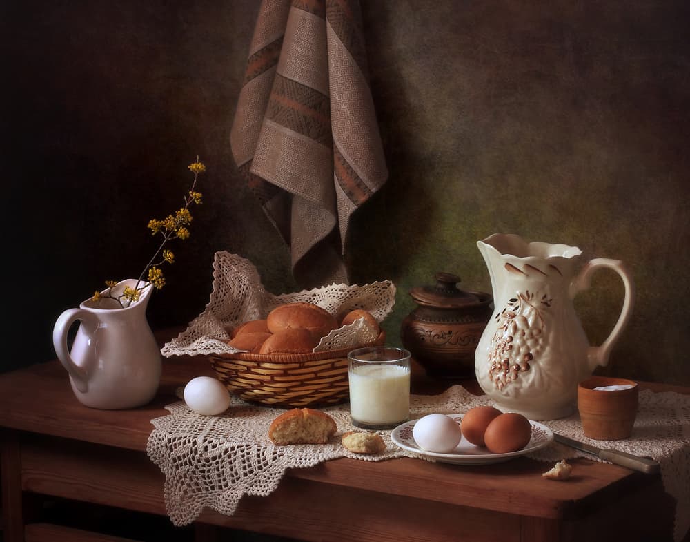 Rustic Breakfast Table by Tatyana Skorokhod — canvas wall art