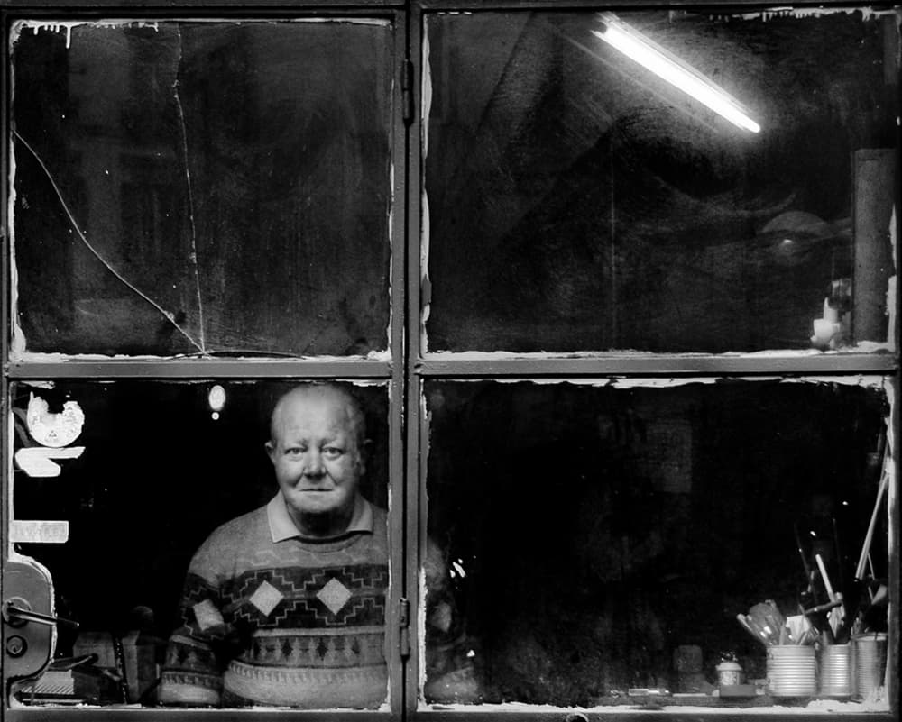 Elderly Man Window Portrait by Antonio Grambone — canvas wall art