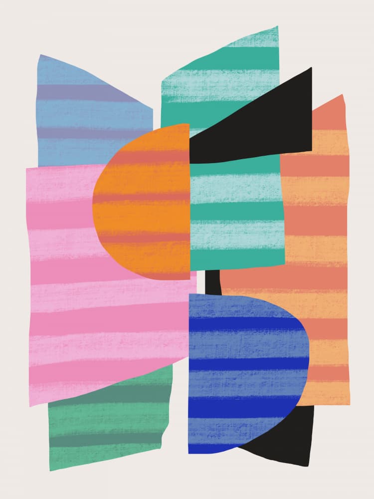 Colorful Abstract Shapes by Little Dean — canvas wall art