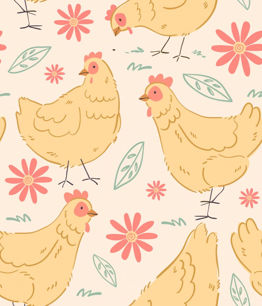 Charming Chicken Pattern by Weronika Gross — canvas wall art