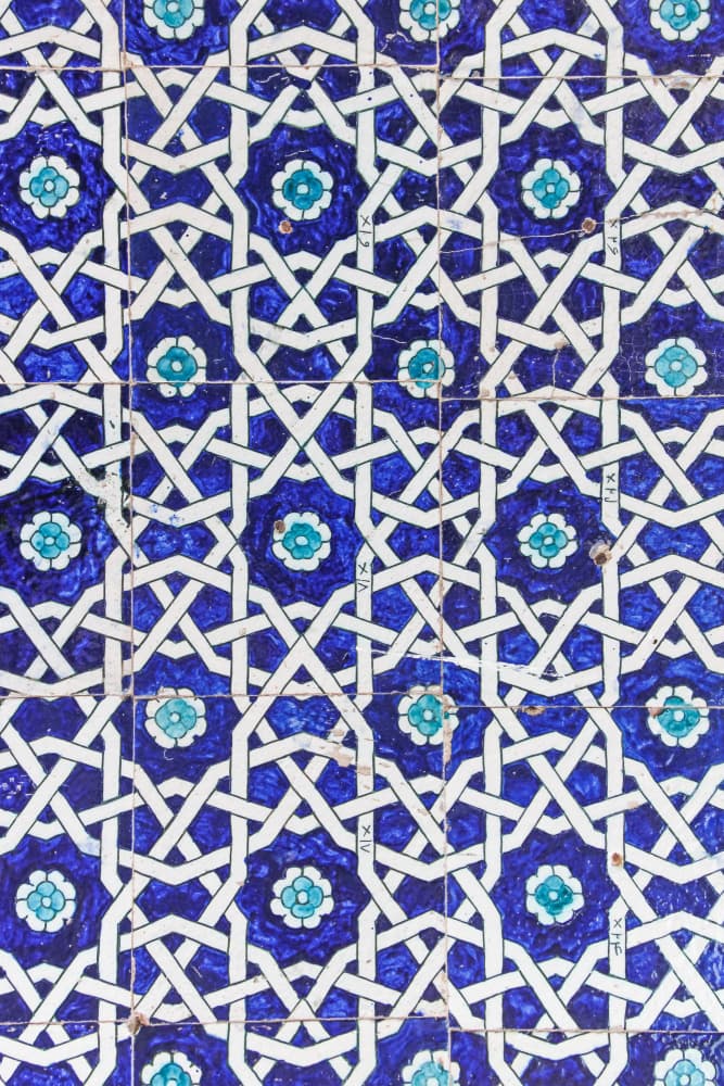 Ornate Blue Tile Pattern by Photolovers — canvas wall art