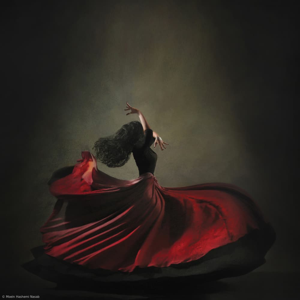 Passionate Red Flow by Moein Hasheminasab — canvas wall art
