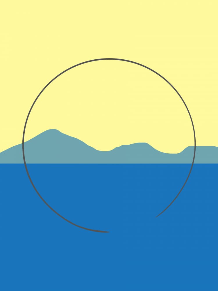 Minimal Sun Over Sea by Little Dean — canvas wall art
