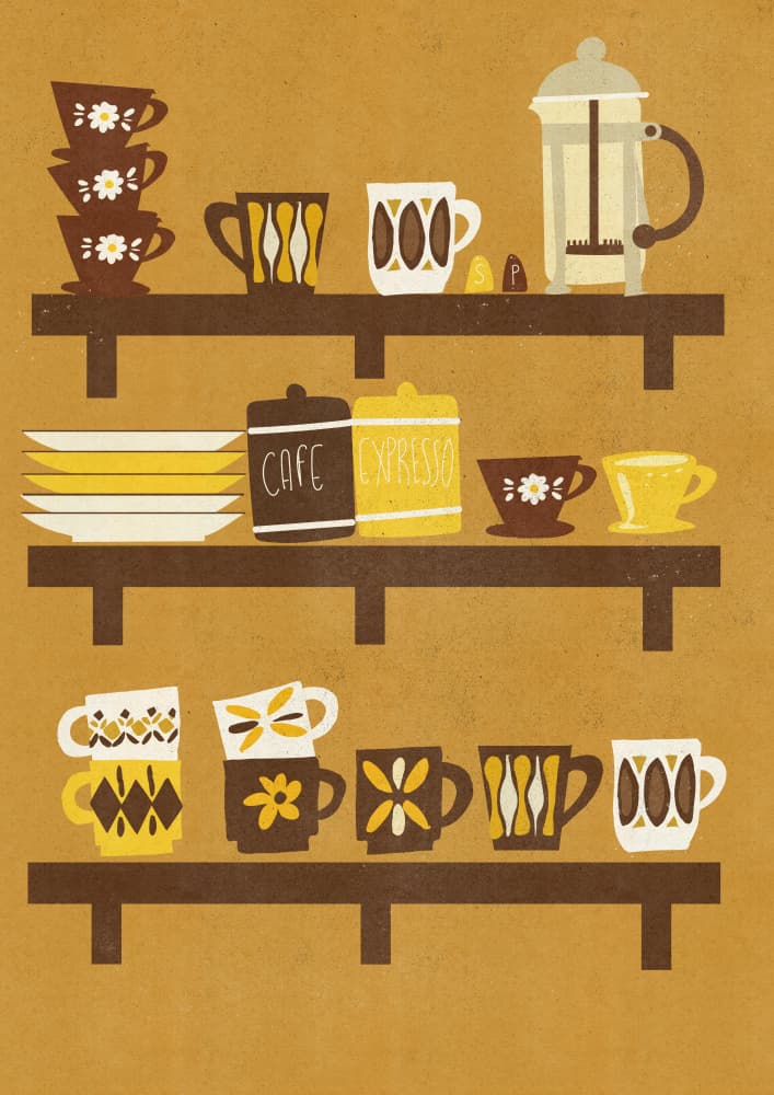 Retro Coffee Collection by Nicholas — canvas wall art