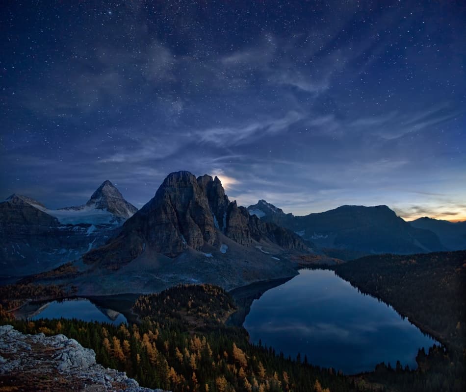 Starry Mountain Reflection by Yan Zhang — canvas wall art