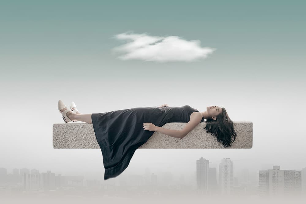 Floating City Dream by Bingo Z — canvas wall art
