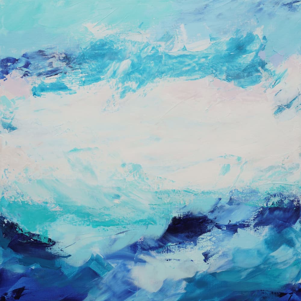 Dynamic Ocean Blues by Françoise Wattré — canvas wall art