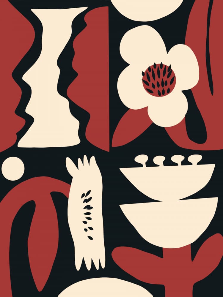 Abstract Botanical Shapes by Little Dean — canvas wall art
