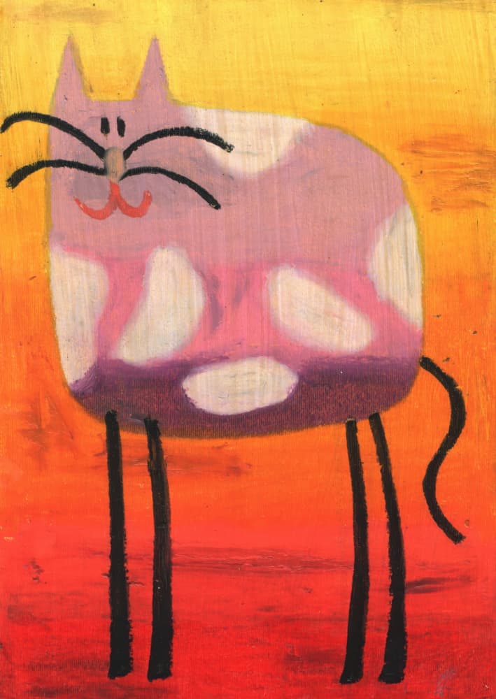 Oil Crayon Animal Art Drawing Sketch 41 by Kulik — canvas wall art