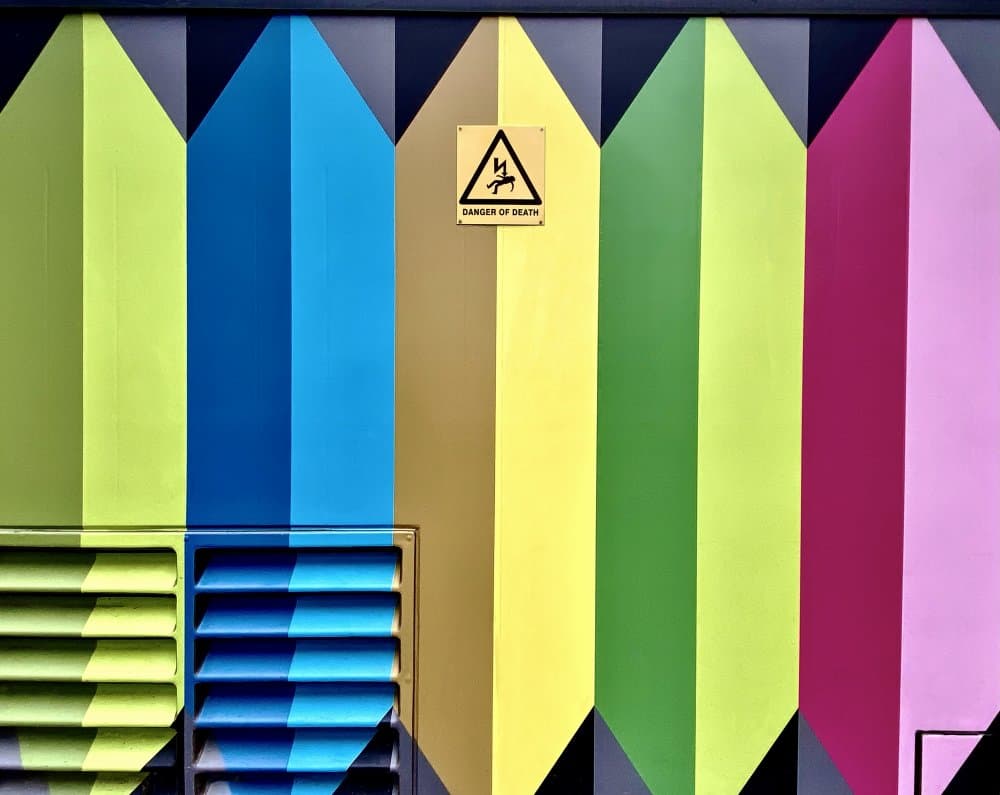 Colorful Geometric Stripes by Linda Wride — canvas wall art