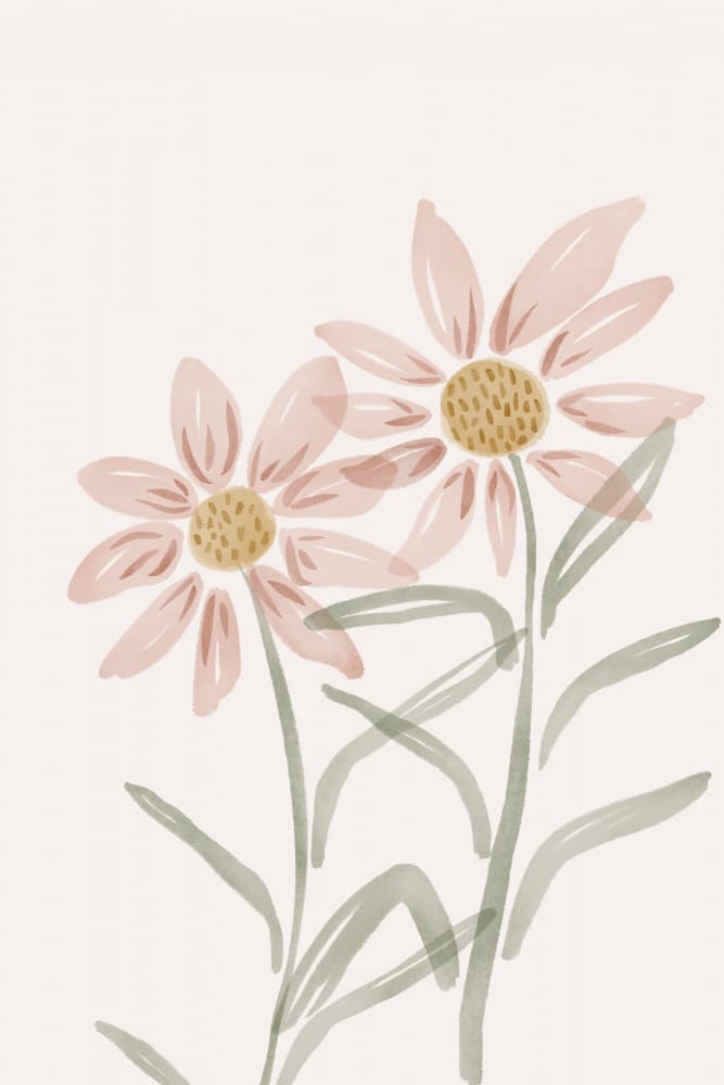 Delicate Watercolor Flowers by Menina Lisboa — canvas wall art