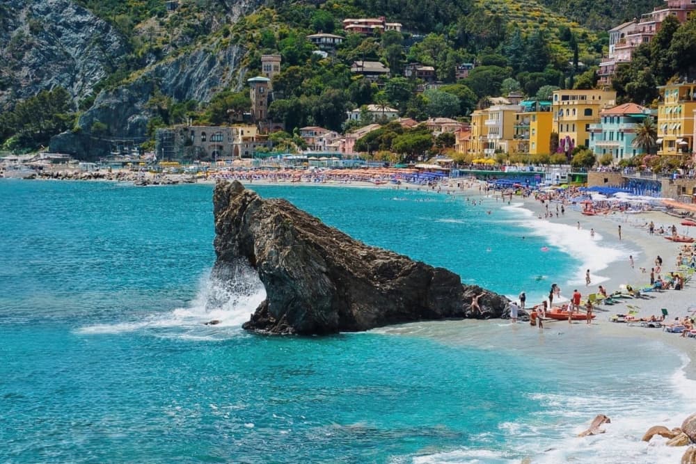 Colorful Coastal Beach Town by Del Mundo Imagery — canvas wall art