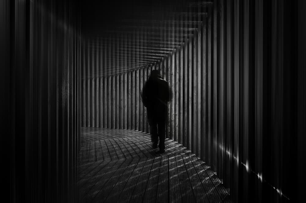 Solitary Man Walking Path by Marc Huybrighs — canvas wall art