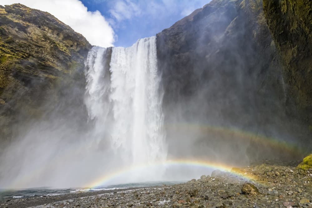 Majestic Waterfall Rainbow by Melanie Viola — canvas wall art
