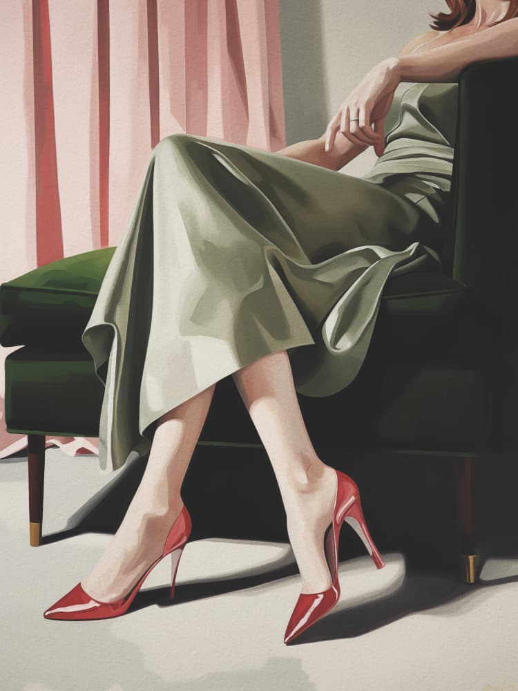 Elegant Woman Red Heels by Andreas Magnusson — canvas wall art