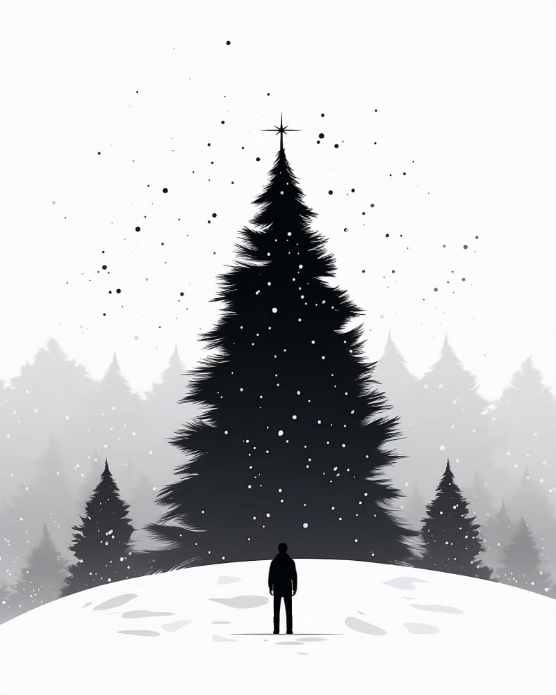 Giant Christmas Tree Solitude by Emiliano Deificus — canvas wall art
