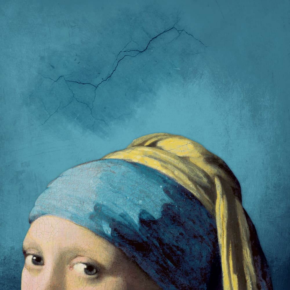 Blue Turban Portrait by Marja van den Hurk — canvas wall art