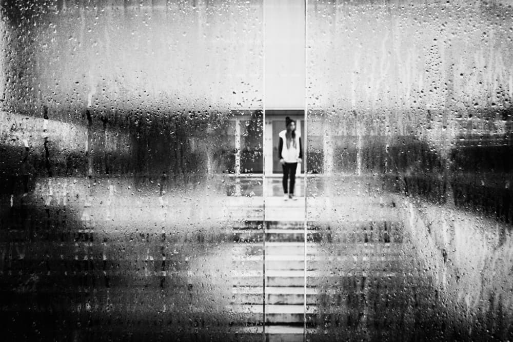 Woman Through Wet Glass by Laura Mexia — canvas wall art
