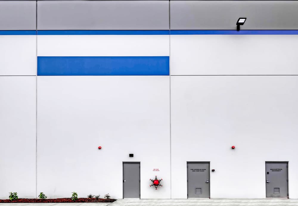 Modern Blue Architecture by Rob Darby — canvas wall art