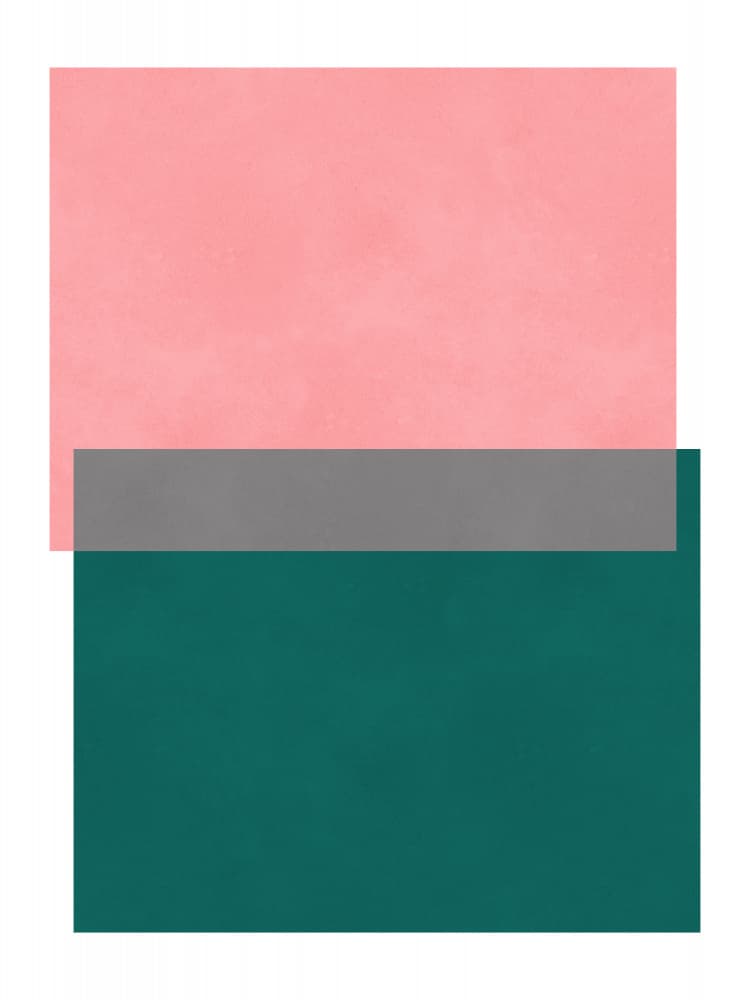 Pink Teal Gray Abstraction by Vitor Costa — canvas wall art