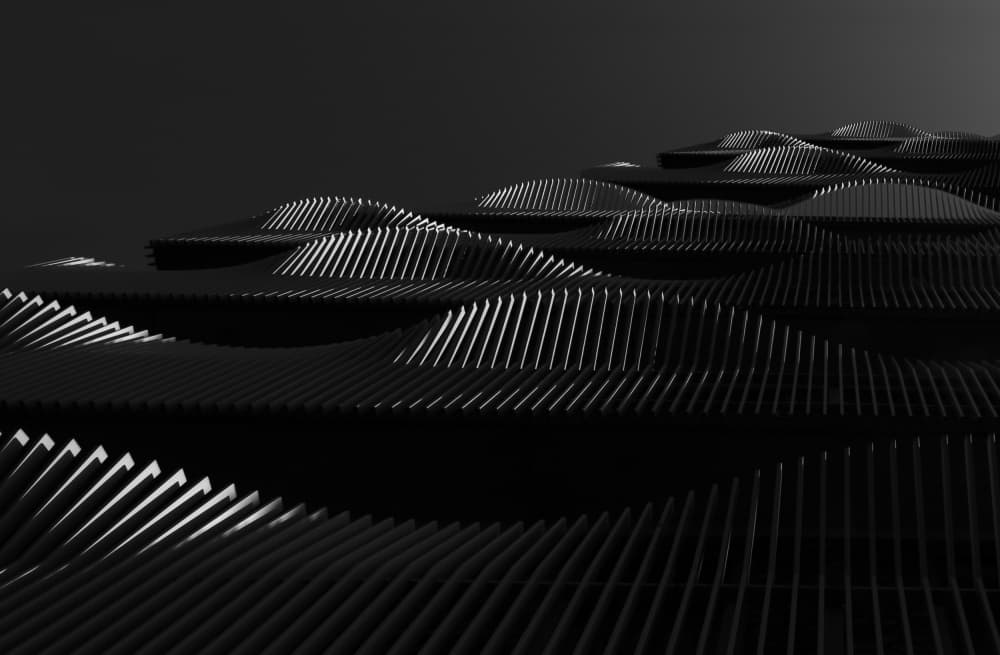 Geometric Dark Waves by wiebe wilbers — canvas wall art