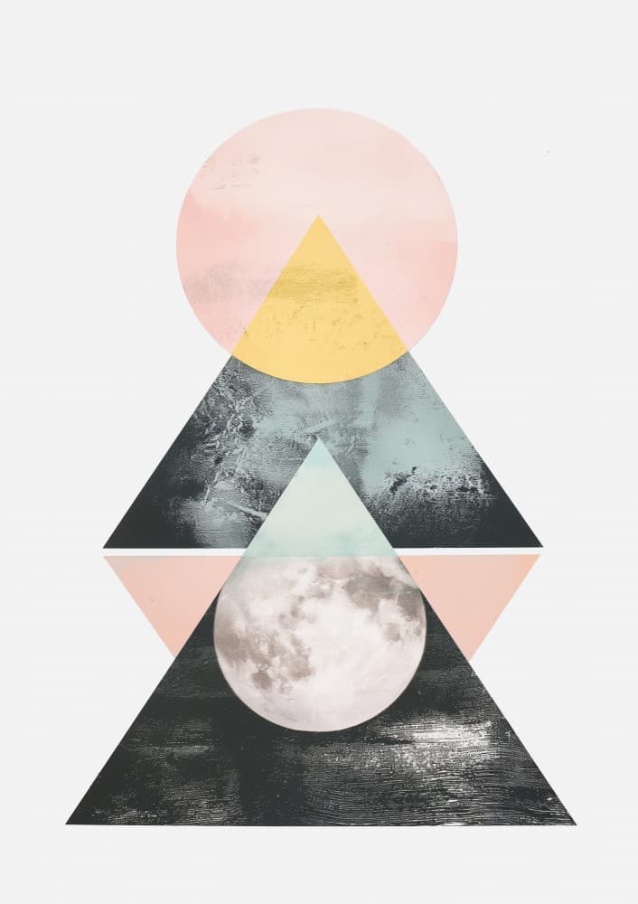 Celestial Geometric Moon by SHANDU — canvas wall art