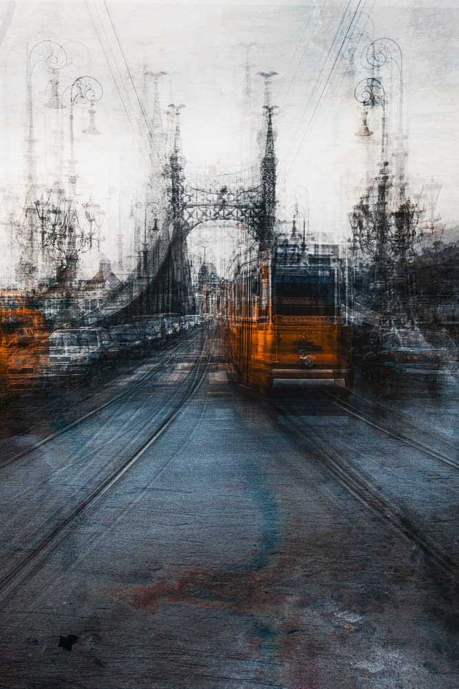 Abstract City Bridge by Carmine Chiriacò — canvas wall art