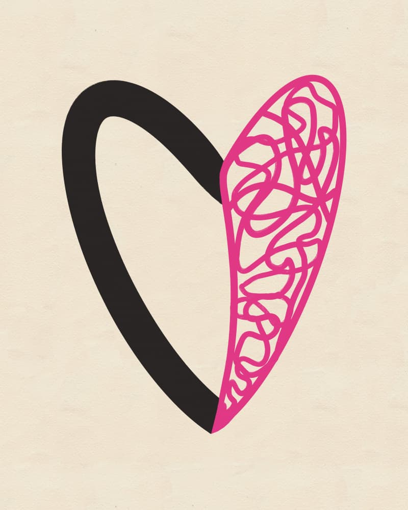 Abstract Tangled Heart by Deepthi s — canvas wall art