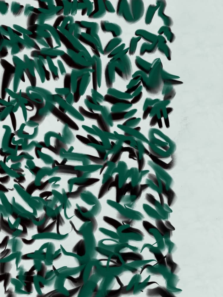 Green Abstract Foliage by Little Dean — canvas wall art