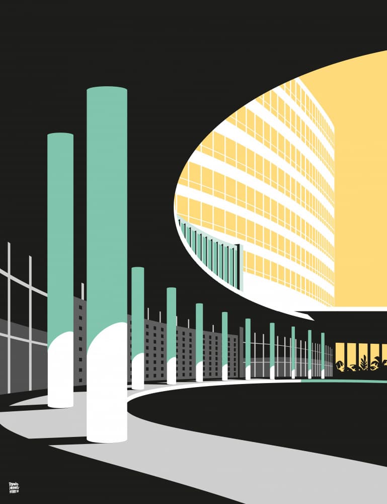 Curved Modern Architecture by Remko Heemskerk — canvas wall art