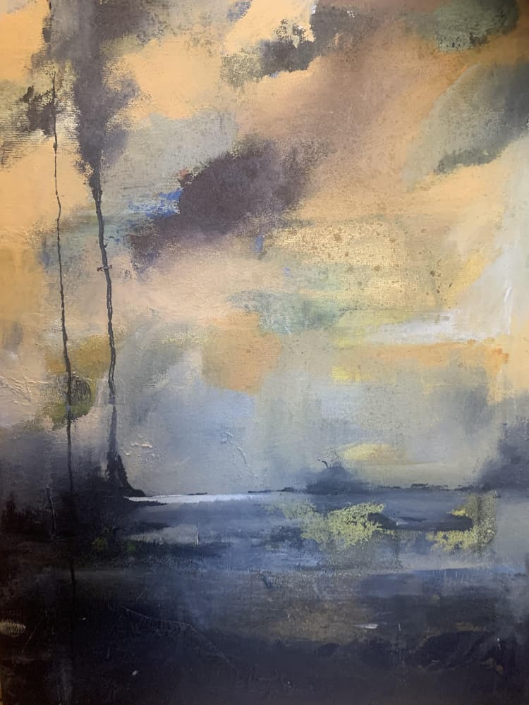 Misty Abstract Landscape by Anna-Karin Bergius — canvas wall art