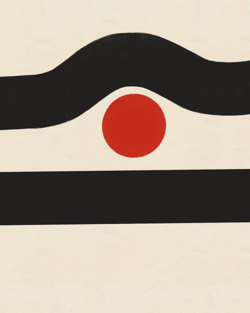 Black Lines Red Circle by Deepthi s — canvas wall art