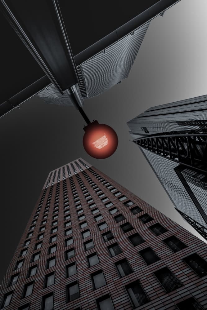 Dramatic Urban Red Light by Tomoshi Hara — canvas wall art