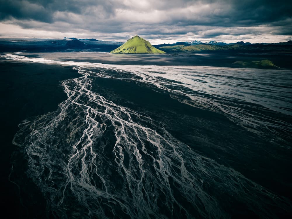Dramatic Braided River Landscape by Chao Feng 天馬 — canvas wall art