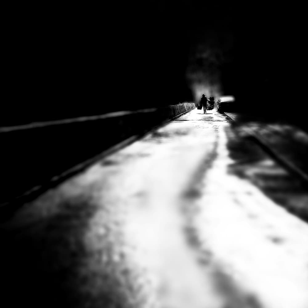 Solitary Walk Towards Light by Marius Cinteza — canvas wall art
