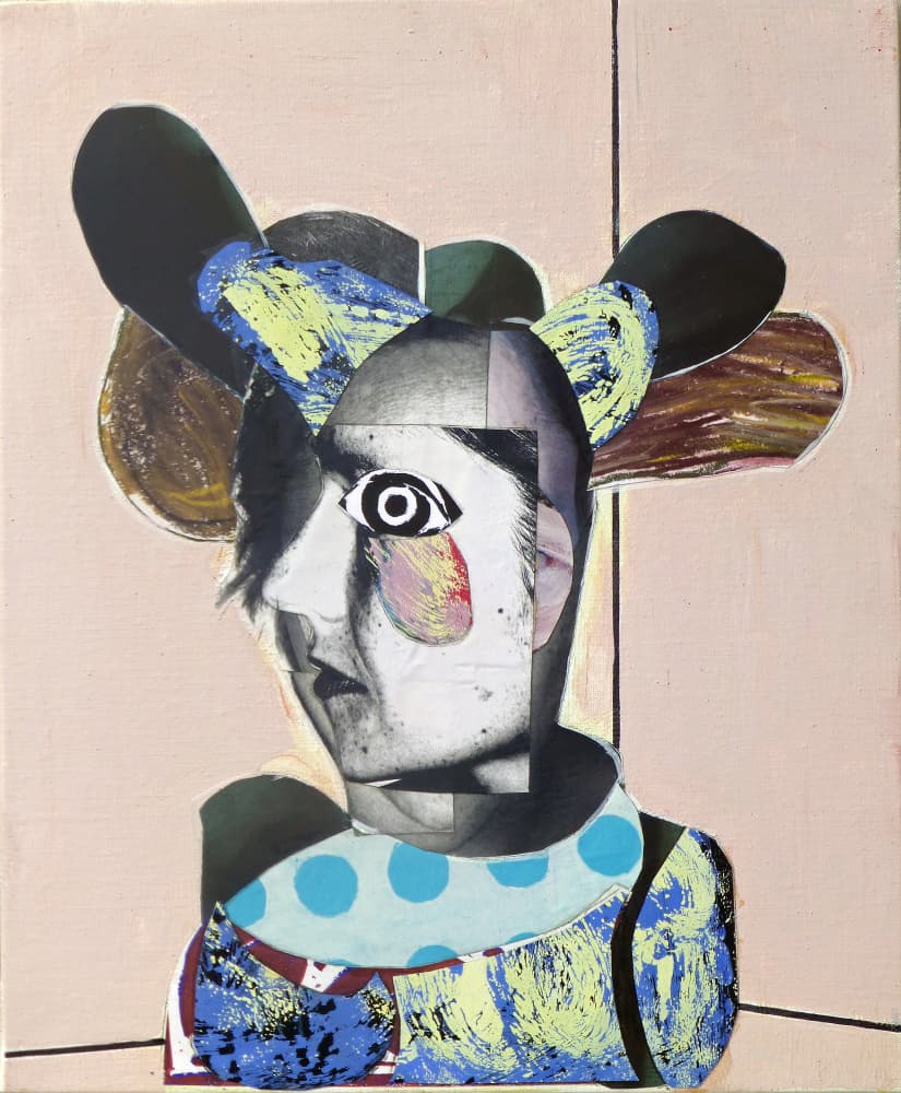 Whimsical Clown Portrait by Pascal Marlin — canvas wall art