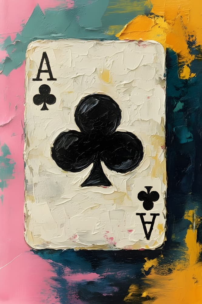 Textured Ace of Clubs by HUGO — canvas wall art