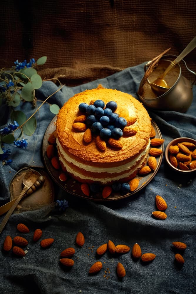 Blueberry Almond Layer Cake by Justyna Jaszke — canvas wall art