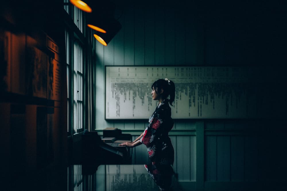 Kimono Woman by Window by Nobu Ishijima — canvas wall art