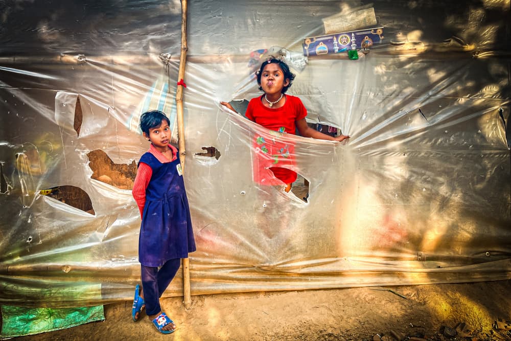 Playful Shelter Kids by Subhajit Das — canvas wall art