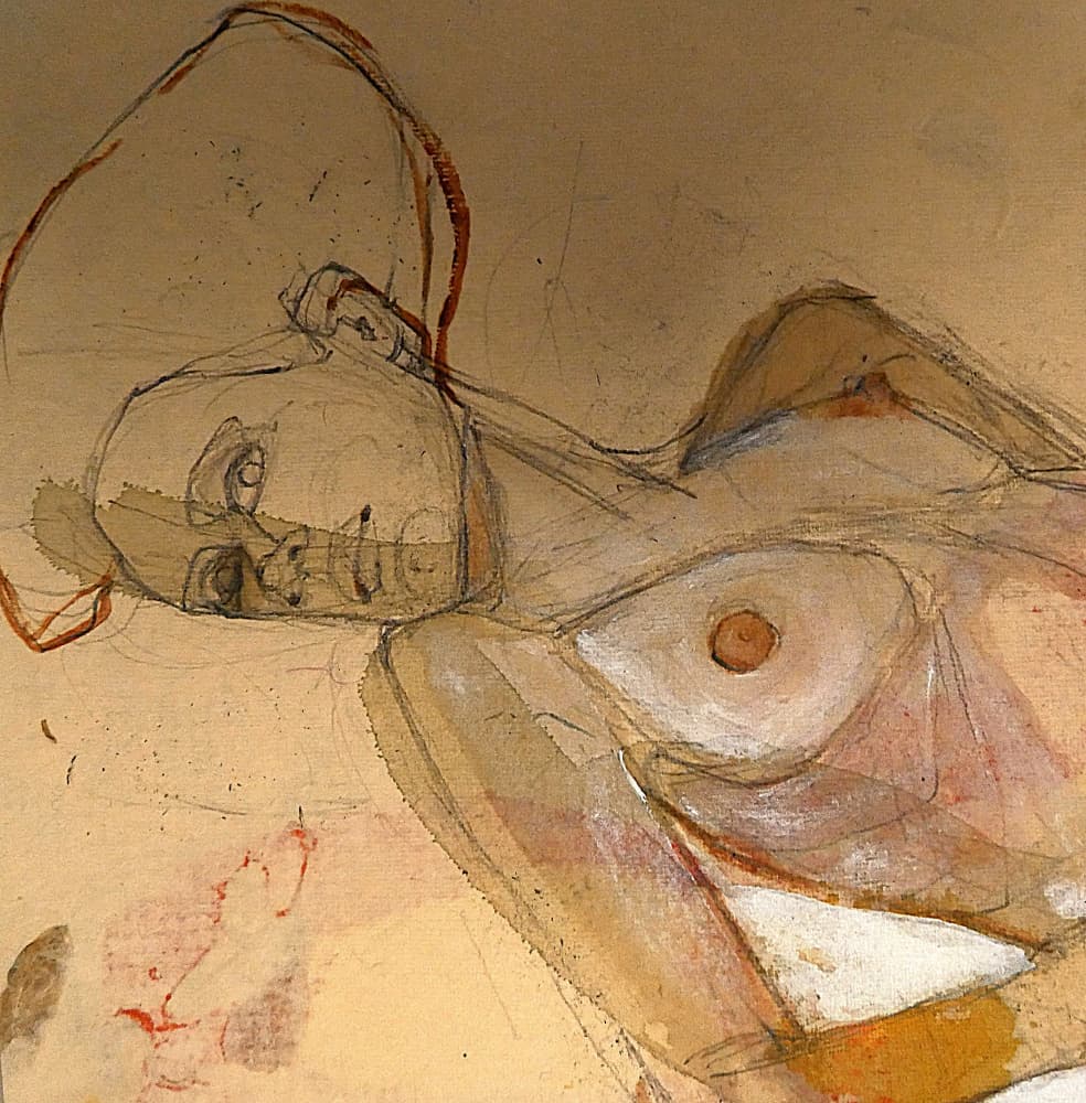 Thoughtful Reclining Woman by Doris Schmitz — canvas wall art
