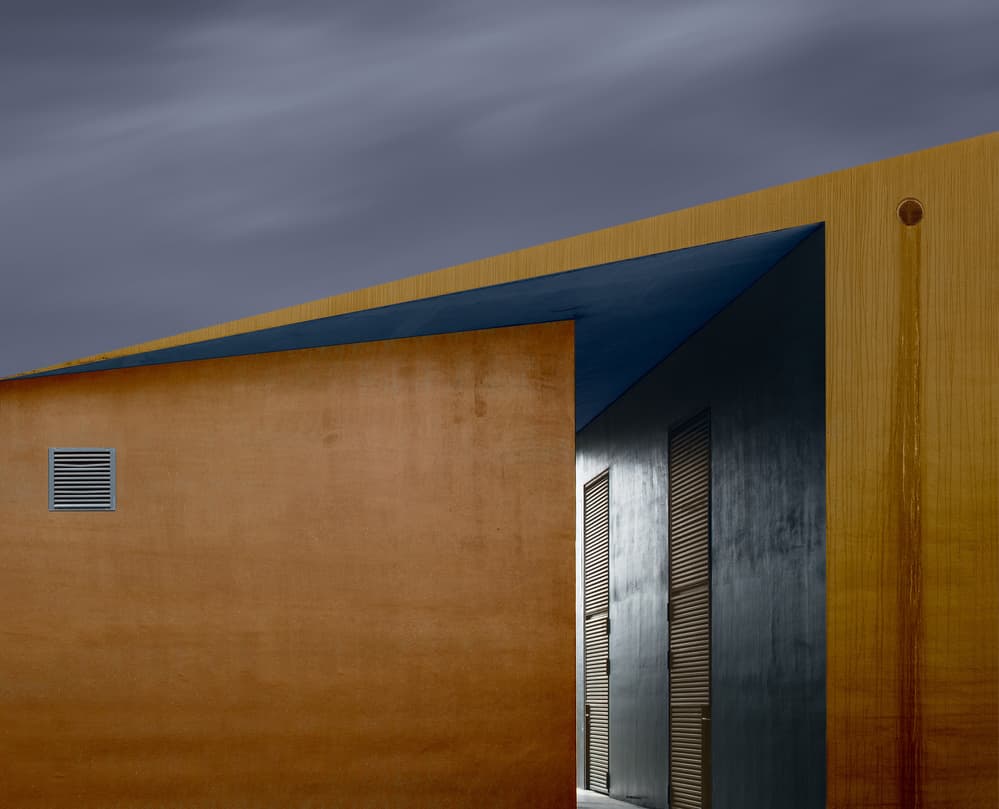 Modern Orange Architecture by Harry Verschelden — canvas wall art