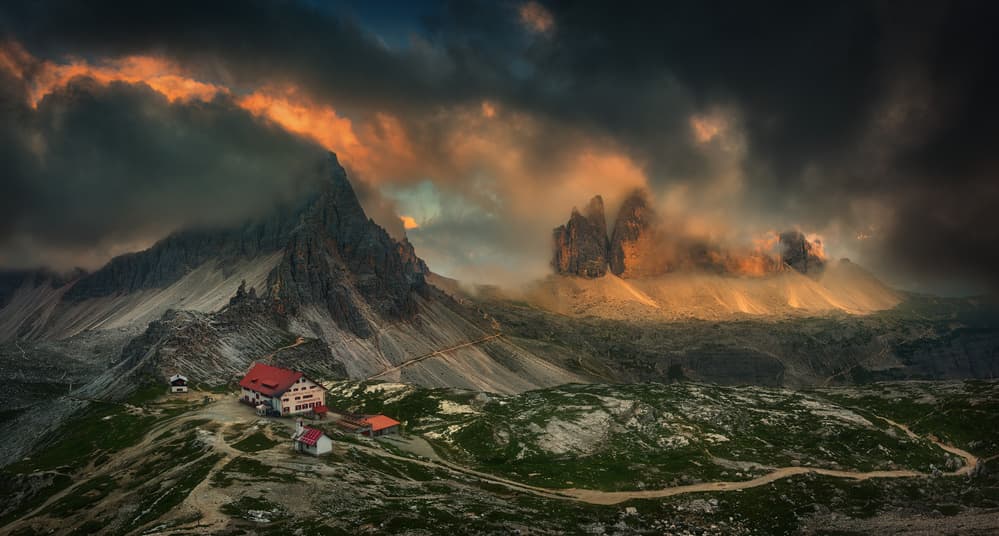 Dramatic Dolomite Dusk by Krzysztof Browko — canvas wall art