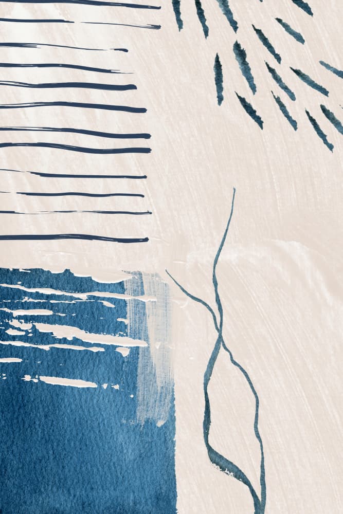 Abstract Indigo Organic Flow by Sally Ann Moss — canvas wall art