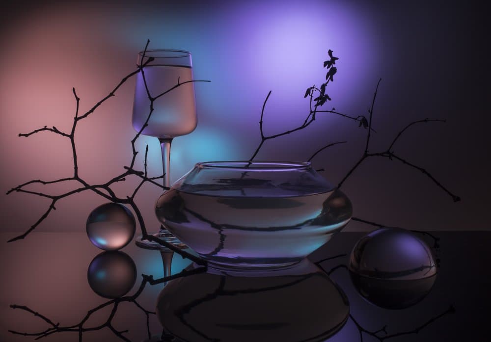 Violet Glass Reflections by Evgeniy Popov — canvas wall art