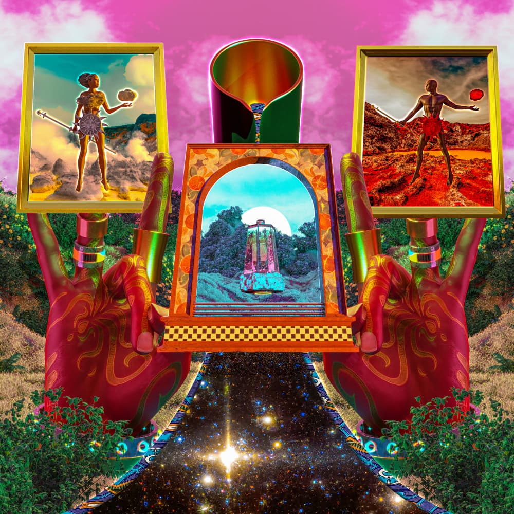 Hands Holding Worlds by CosmoZach — canvas wall art
