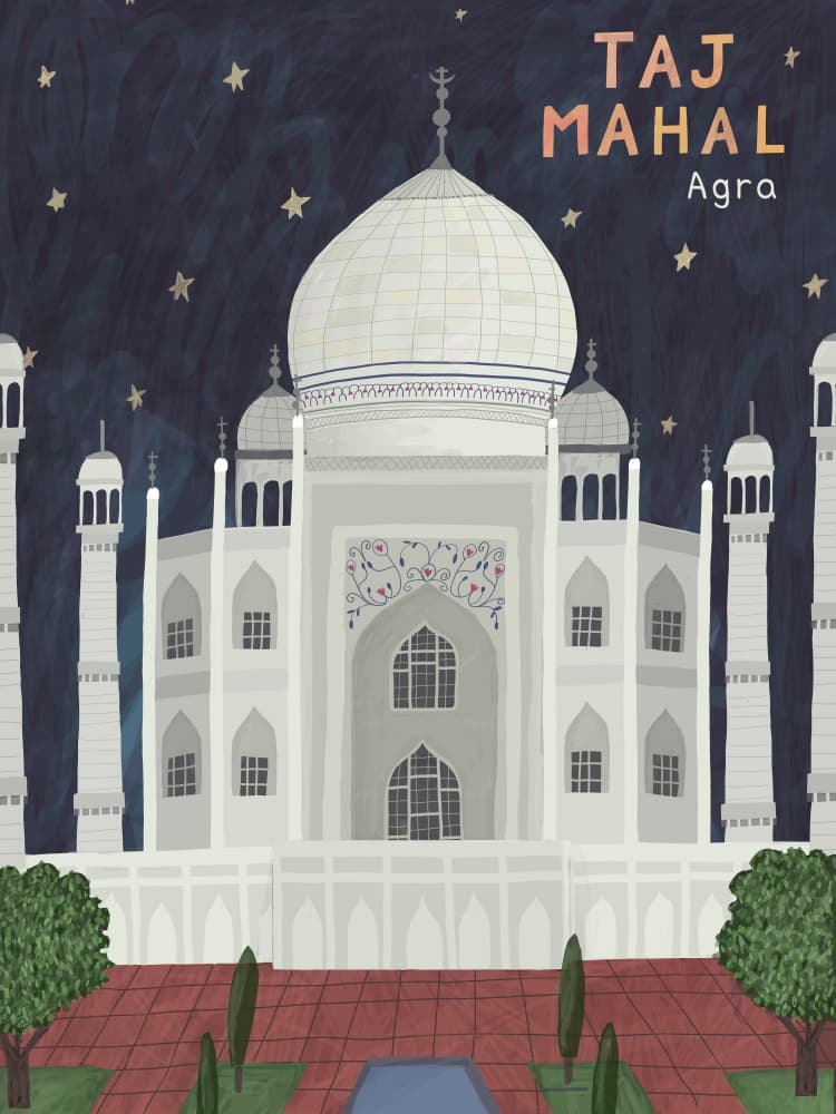 Taj Mahal Night Sky by Carla Daly — canvas wall art
