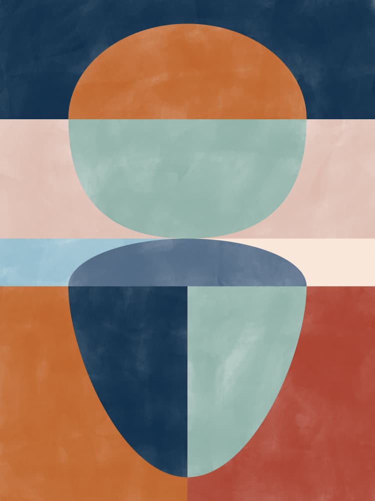 Balanced Abstract Shapes by Elena Ristova — canvas wall art
